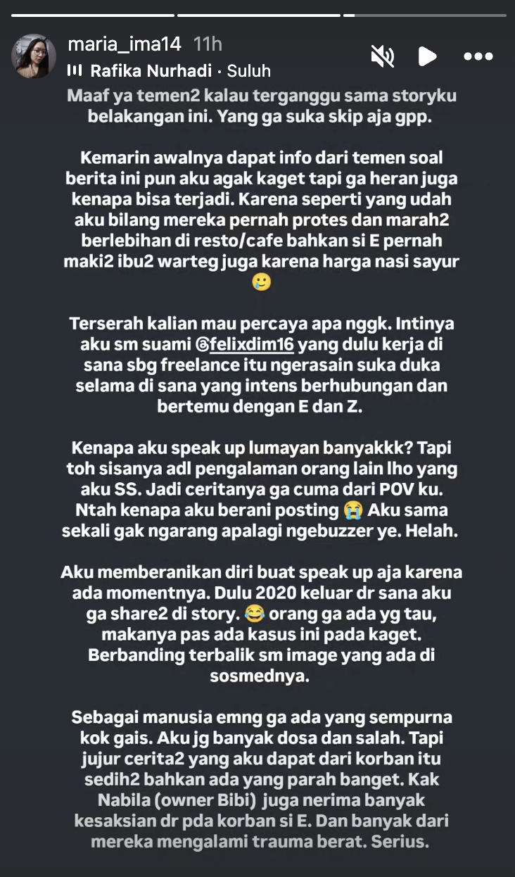 Pernyataan Maria Prima